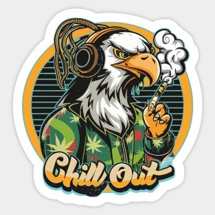 Urban Style Eagle Wearing Headphones Sticker